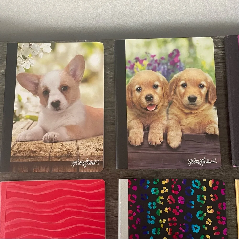 NWT Assorted Lot of Lined School Notebooks Puppies, Animal Print, Giraffe, Etc.